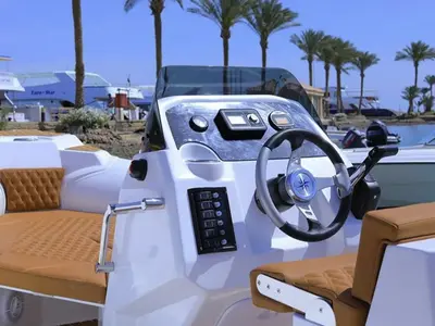 Cockpit of Viga Luxury 650, a Viga Luxury 650 RIB at Grad Pula, Croatia