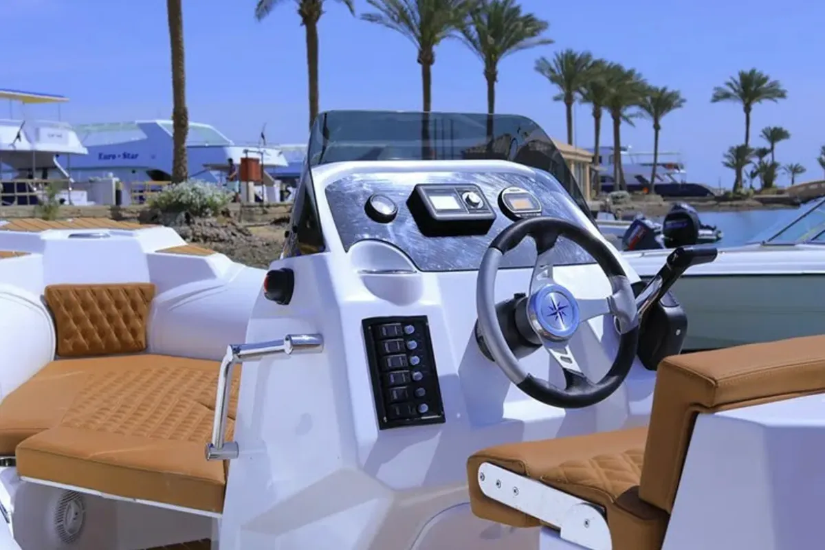 Cockpit of Viga Luxury 650, a Viga Luxury 650 RIB at Grad Pula, Croatia