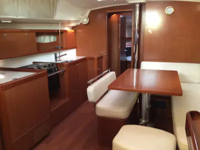 Salon of Seacret, a Beneteau Oceanis 43 sailboat at Athens, Greece