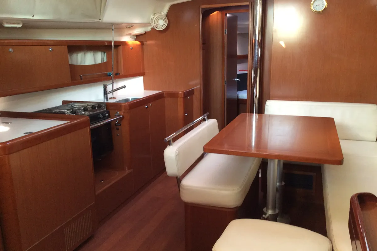 Salon of Seacret, a Beneteau Oceanis 43 sailboat at Athens, Greece