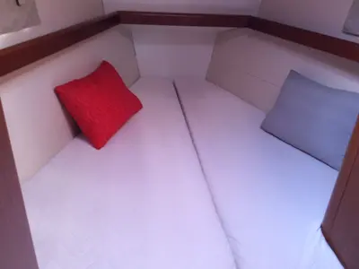 Cabin on Seacret, a Beneteau Oceanis 43 sailboat at Athens, Greece