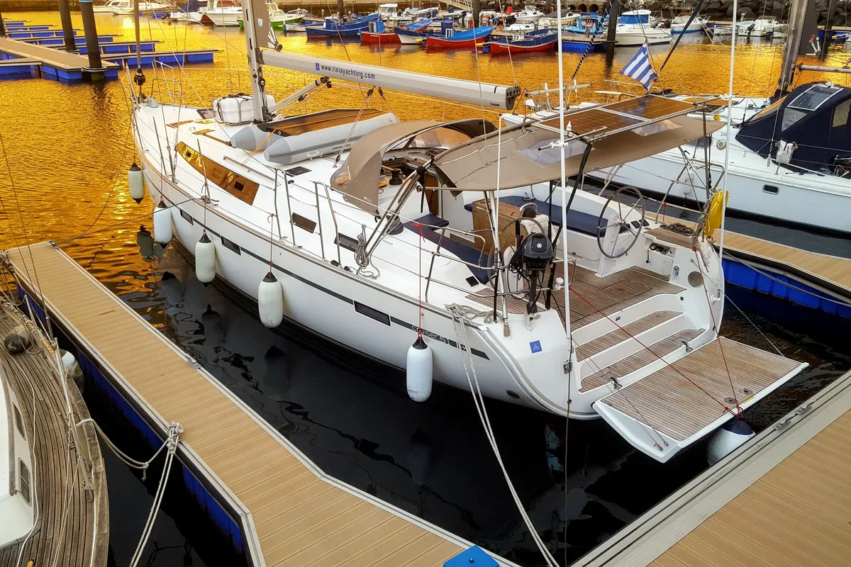 Exterior view of Ekavi, a Bavaria Cruiser 51 sailboat at Athens, Greece