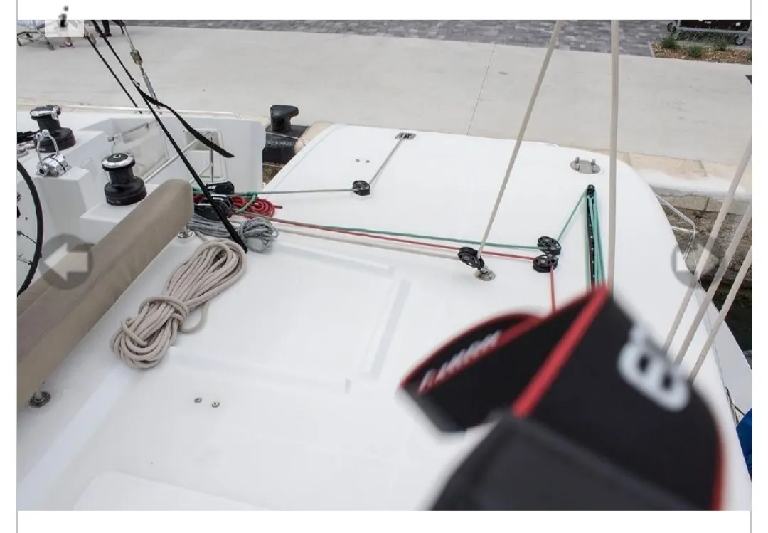 Deck of Sunshine I, a Lagoon 450 Fly catamaran at Dubrovnik, Croatia