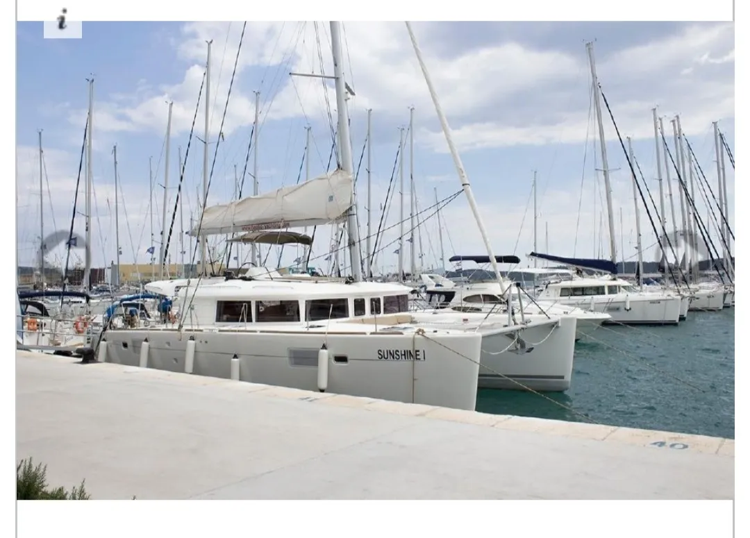Exterior view of Sunshine I, a Lagoon 450 Fly catamaran at Dubrovnik, Croatia