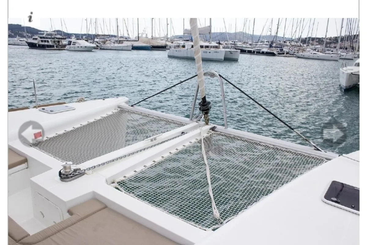 Deck of Sunshine I, a Lagoon 450 Fly catamaran at Dubrovnik, Croatia