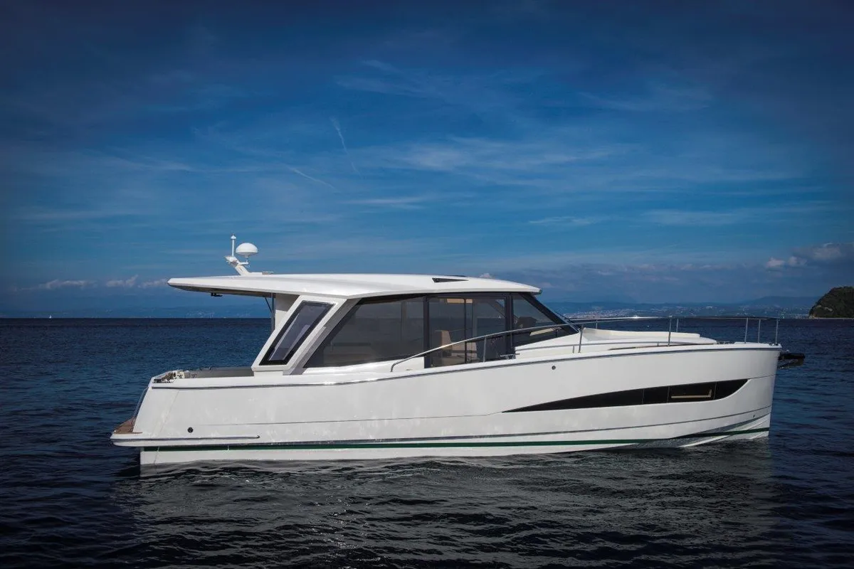 Exterior view of Porsgrunn, a Greenline 39 motor yacht at Porsgrunn, Norway