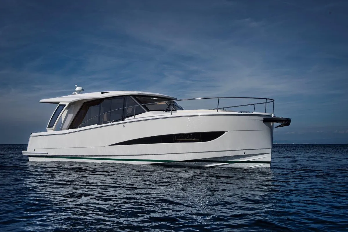 Exterior view of Porsgrunn, a Greenline 39 motor yacht at Porsgrunn, Norway