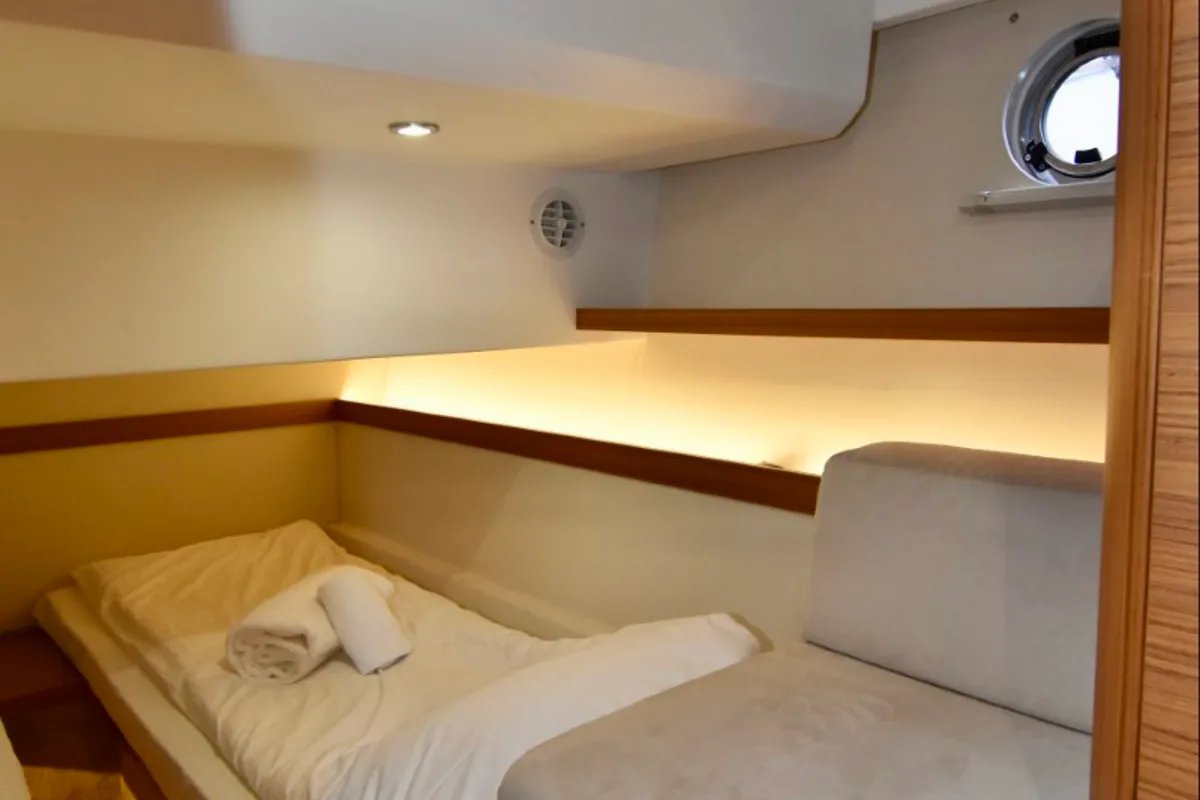 Cabin on Porsgrunn, a Greenline 39 motor yacht at Porsgrunn, Norway