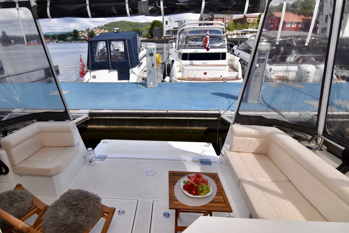 Deck of Porsgrunn, a Greenline 39 motor yacht at Porsgrunn, Norway