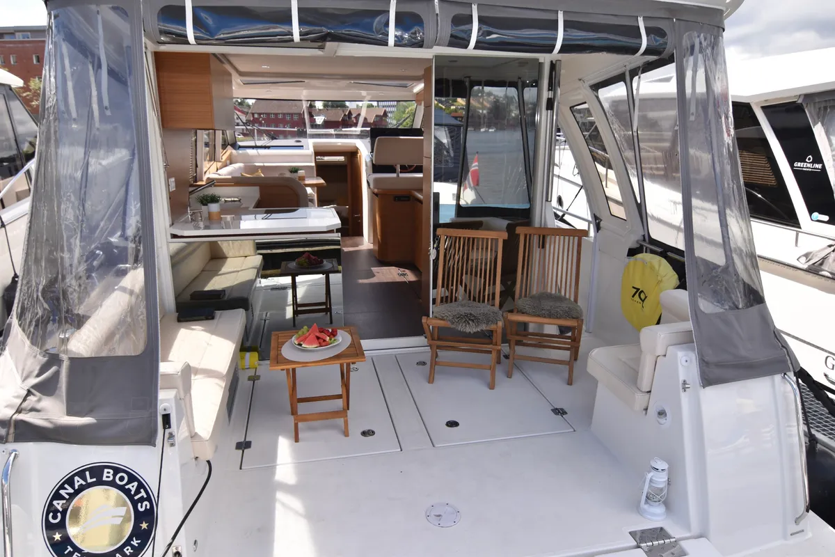 Deck of Porsgrunn, a Greenline 39 motor yacht at Porsgrunn, Norway