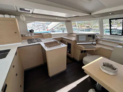 Galley of Deutz, a Fountaine Pajot Astrea 42 catamaran at Salerno, Italy