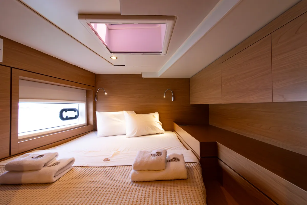 Cabin on Dream on, a Bali 4.6 catamaran at Preveza, Greece