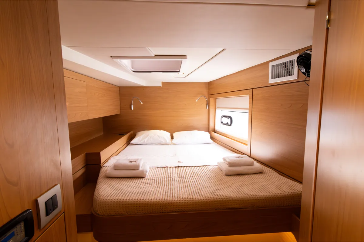 Cabin on Dream on, a Bali 4.6 catamaran at Preveza, Greece