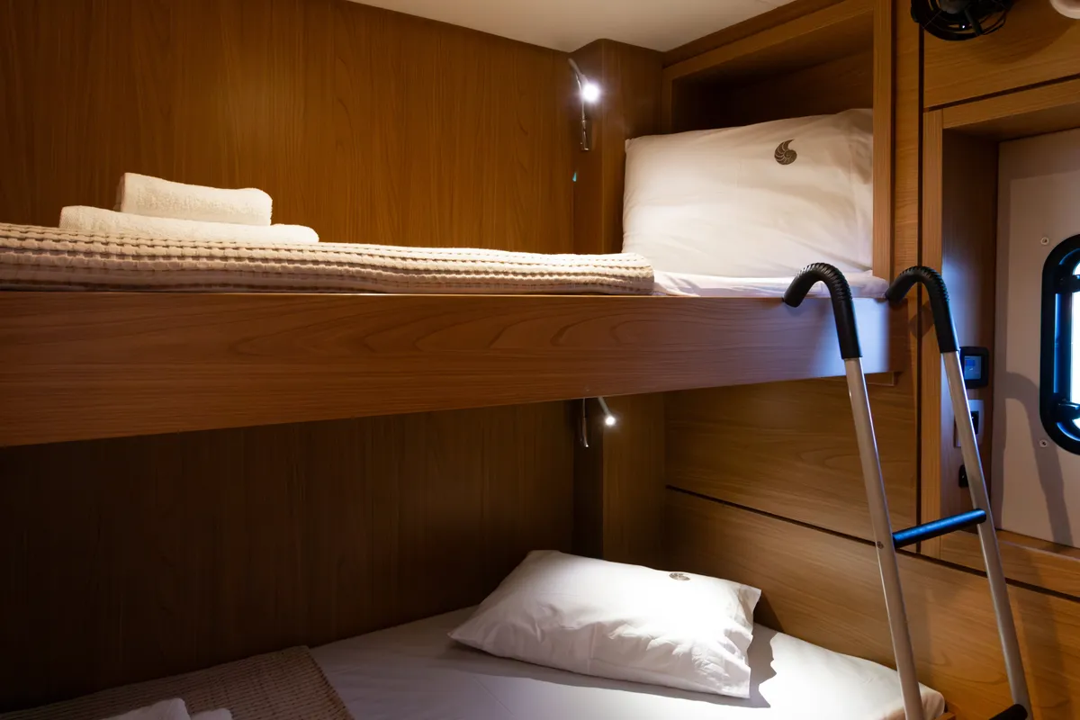 Cabin on Dream on, a Bali 4.6 catamaran at Preveza, Greece