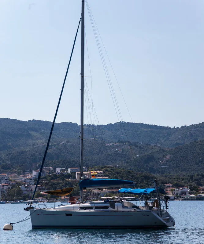 Exterior view of Lauren, a Jeanneau Sun Odyssey 36i sailboat at Volos, Greece