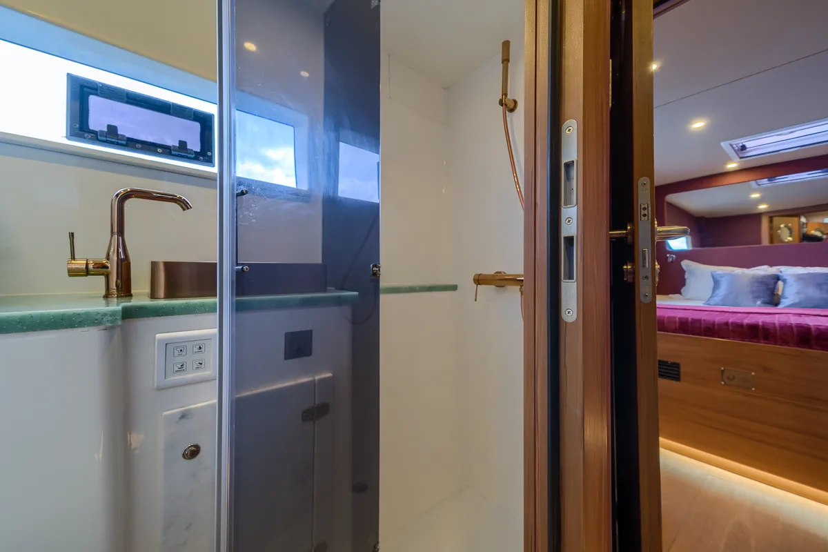 Salon of Blue, a Luna 49 catamaran at Split, Croatia