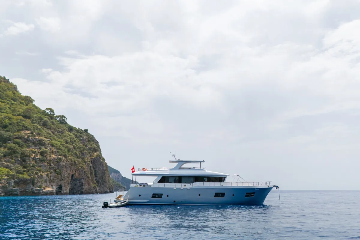 Exterior view of Lavin, a Gulet Custom built 183 motor yacht at Fethiye, Turkey