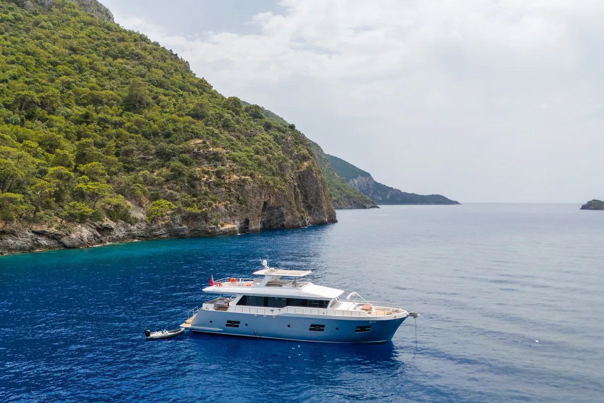 Exterior view of Lavin, a Gulet Custom built 183 motor yacht at Fethiye, Turkey