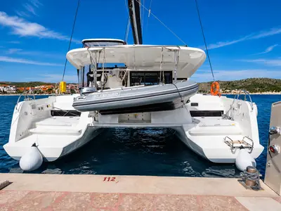 Slowdown, a Lagoon 42 Millenium catamaran at Rogoznica, Croatia
