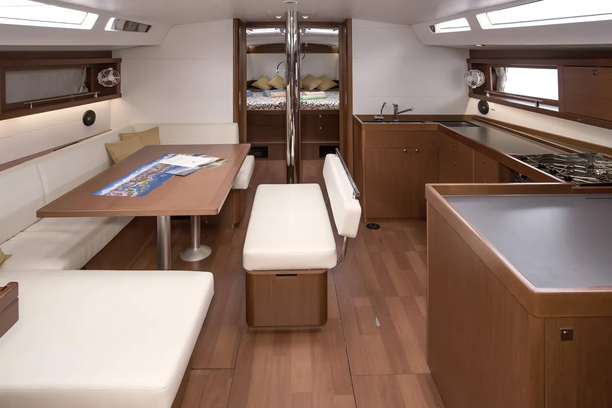 Salon of Jazz, a Beneteau Oceanis 48 sailboat at Tivat, Montenegro