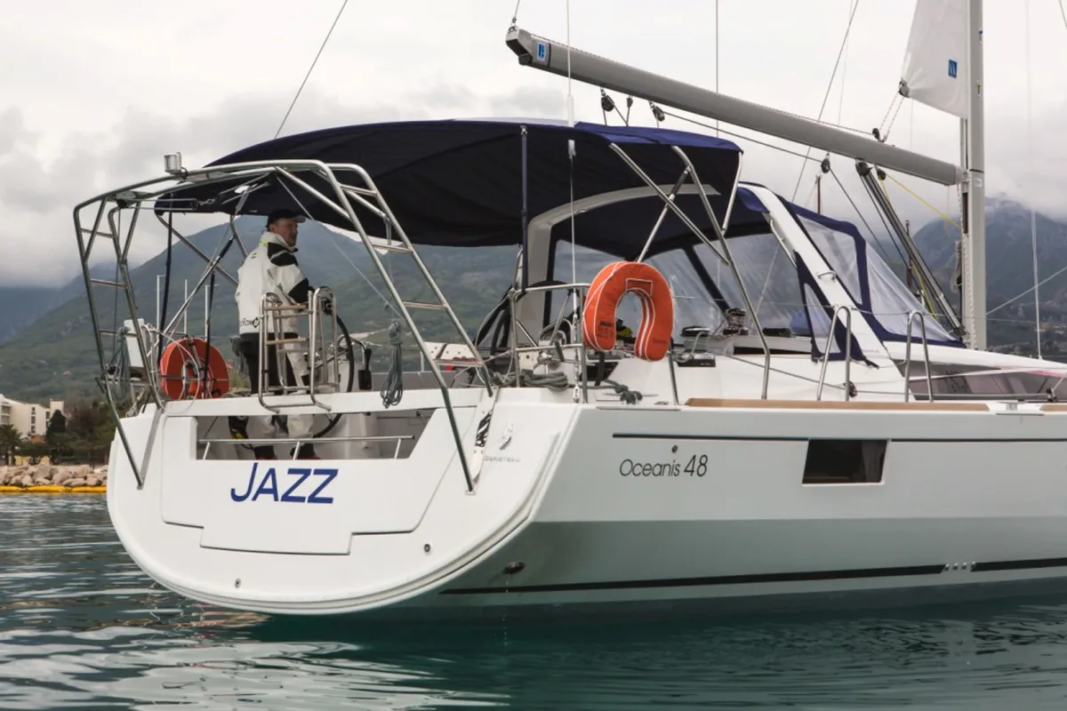 Exterior view of Jazz, a Beneteau Oceanis 48 sailboat at Tivat, Montenegro