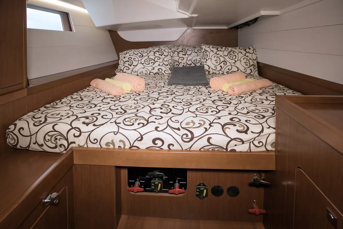 Cabin on Jazz, a Beneteau Oceanis 48 sailboat at Tivat, Montenegro