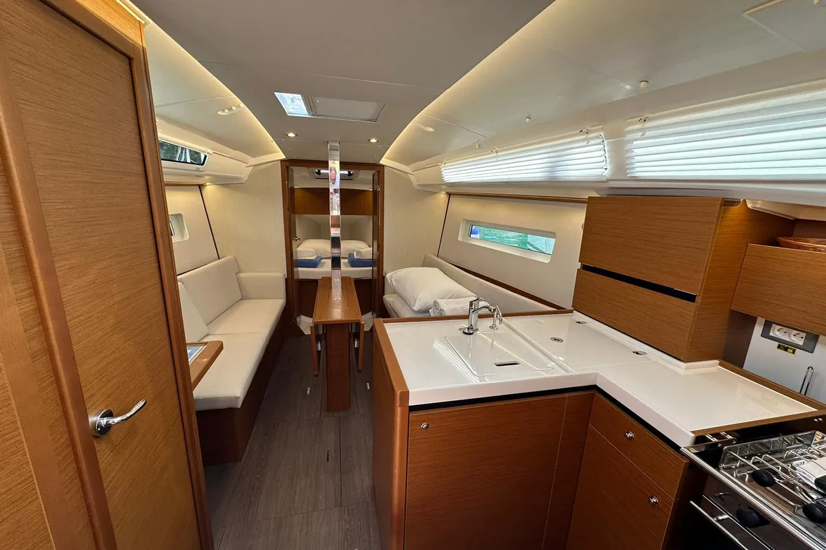 Galley of Star Kiss, a Jeanneau Sun Odyssey 350 sailboat at Dubrovnik, Croatia