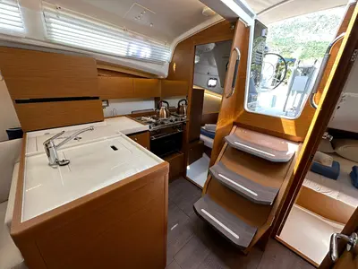 Galley of Star Kiss, a Jeanneau Sun Odyssey 350 sailboat at Dubrovnik, Croatia