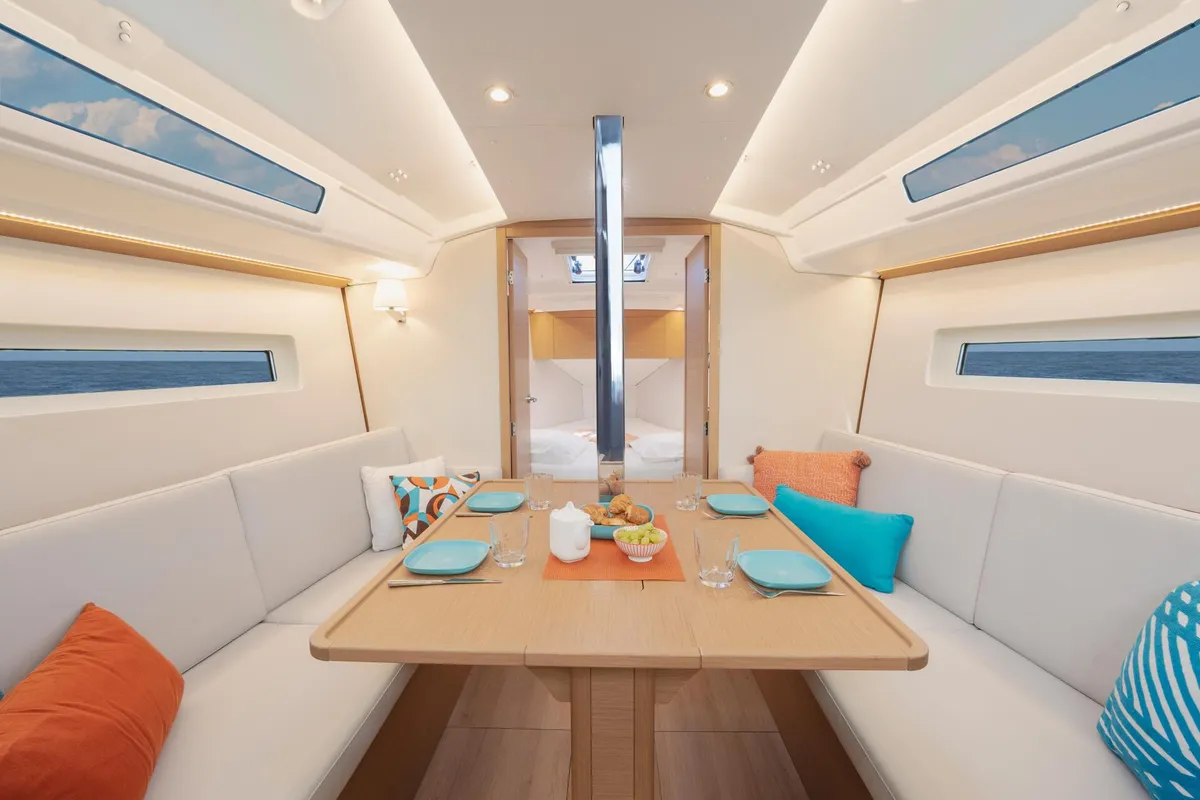 Cabin on Star Kiss, a Jeanneau Sun Odyssey 350 sailboat at Dubrovnik, Croatia