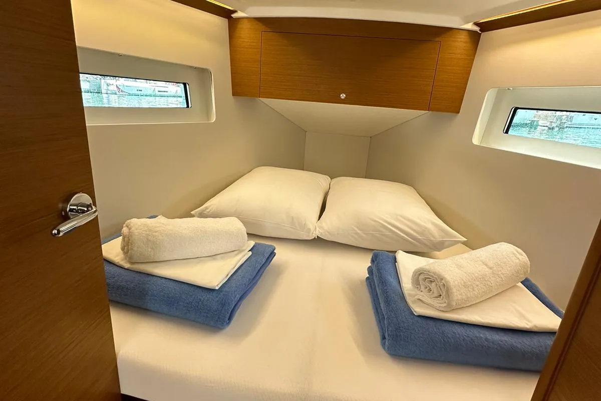 Exterior view of Star Kiss, a Jeanneau Sun Odyssey 350 sailboat at Dubrovnik, Croatia