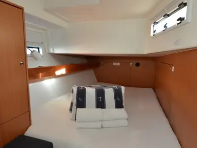 Cabin on Enya, a Bavaria Cruiser 45 sailboat at Grad Biograd na Moru, Croatia