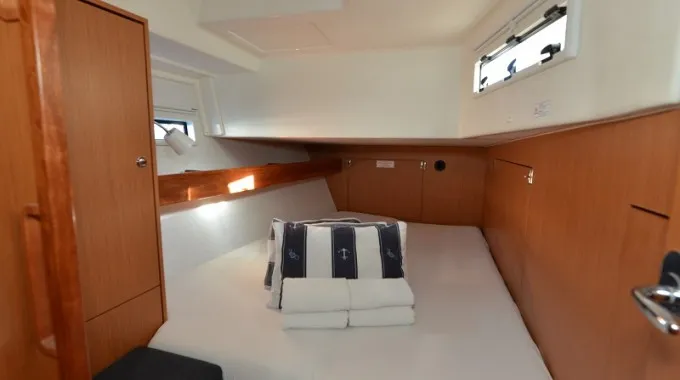 Cabin on Enya, a Bavaria Cruiser 45 sailboat at Grad Biograd na Moru, Croatia