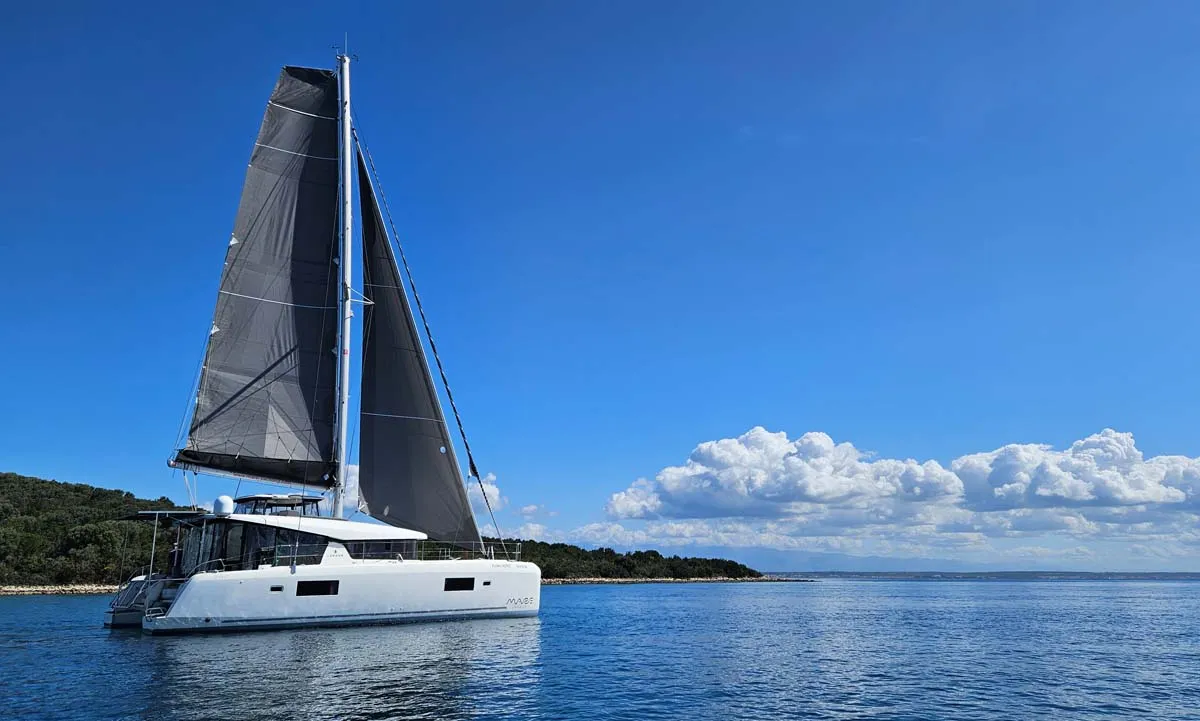 Exterior view of Flying Horst, a Lagoon 42 catamaran at Grad Šibenik, Croatia