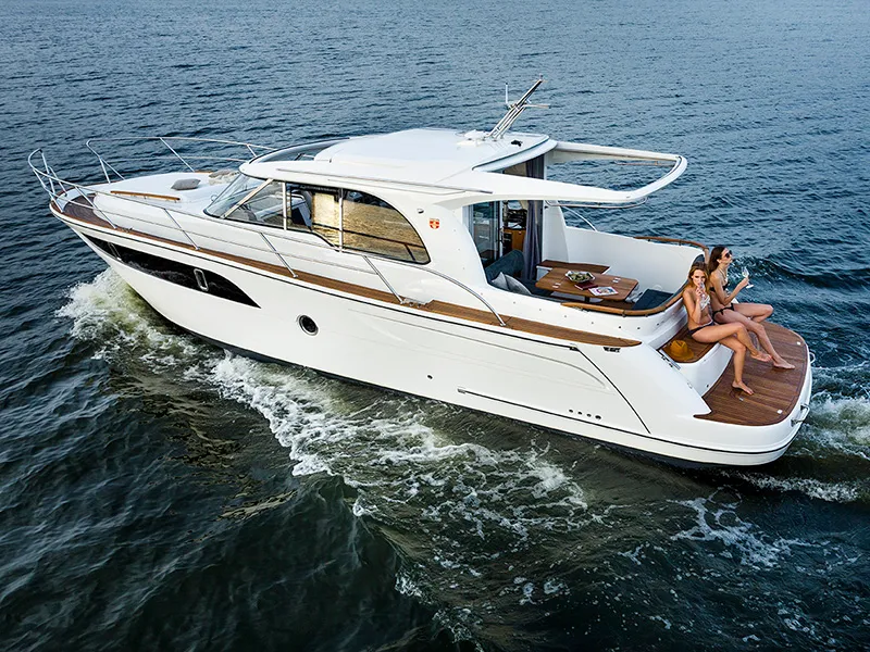 Exterior view of North star, a Marex 375 motor yacht at Grad Šibenik, Croatia