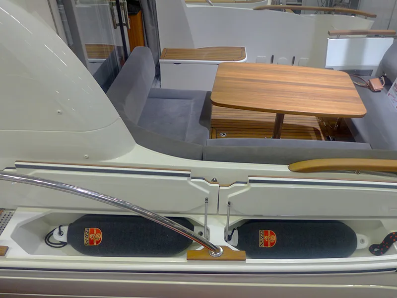 Deck of North star, a Marex 375 motor yacht at Grad Šibenik, Croatia