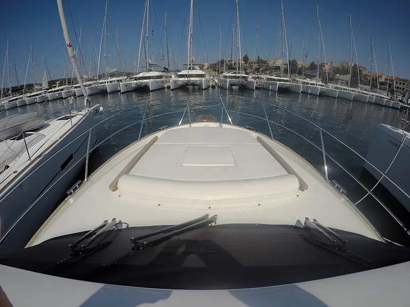 Deck of North star, a Marex 375 motor yacht at Grad Šibenik, Croatia