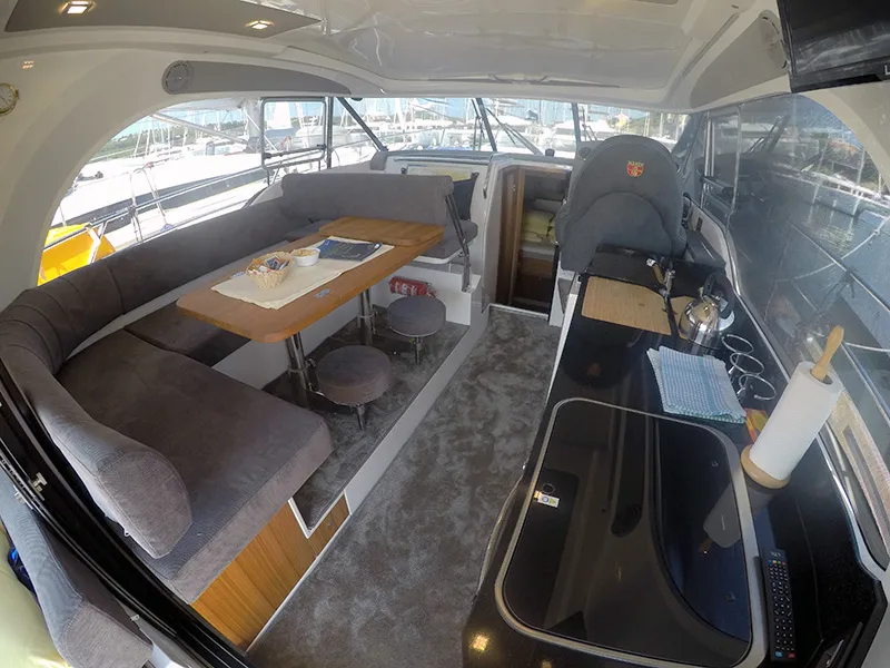 Salon of North star, a Marex 375 motor yacht at Grad Šibenik, Croatia