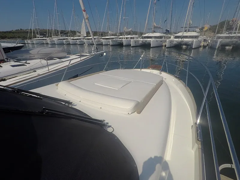 Deck of North star, a Marex 375 motor yacht at Grad Šibenik, Croatia