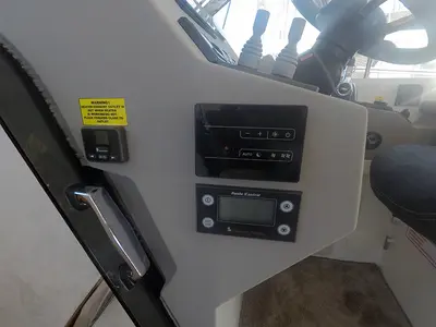 Cockpit of North star, a Marex 375 motor yacht at Grad Šibenik, Croatia