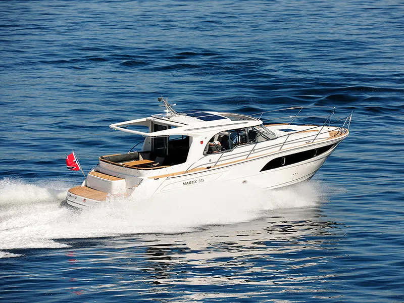 Exterior view of North star, a Marex 375 motor yacht at Grad Šibenik, Croatia