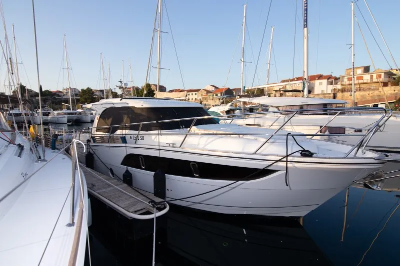 Exterior view of North star, a Marex 375 motor yacht at Grad Šibenik, Croatia