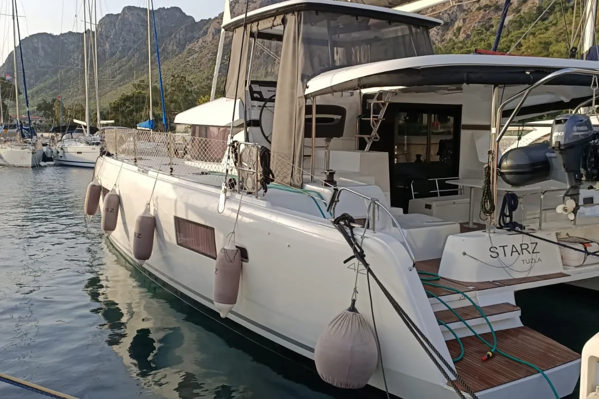 Starz, a Lagoon 42 catamaran at Fethiye, Turkey