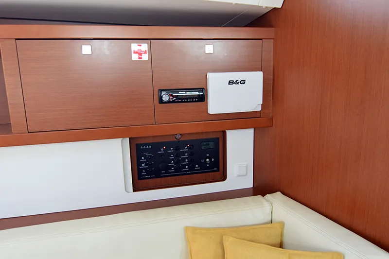 Salon of Bolero, a Beneteau Oceanis 41 sailboat at Athens, Greece