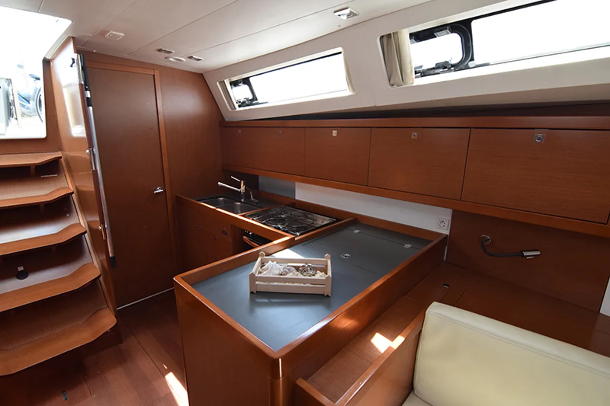 Galley of Bolero, a Beneteau Oceanis 41 sailboat at Athens, Greece