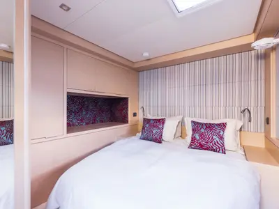 Cabin on CARA, a Lagoon 55 catamaran at Castellammare di Stabia, Italy