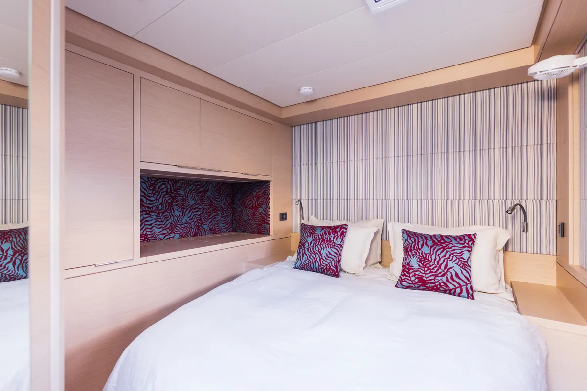 Cabin on CARA, a Lagoon 55 catamaran at Castellammare di Stabia, Italy