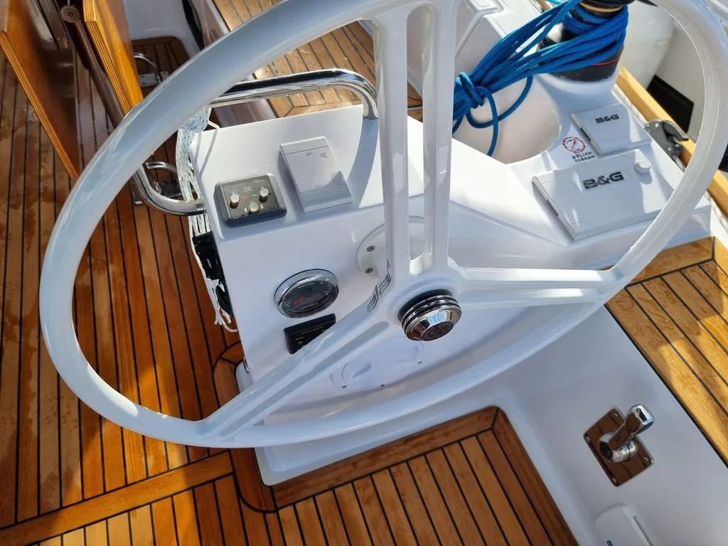 Cockpit of Linea Uno, a Elan Impression 45.1 sailboat at Zadar, Croatia