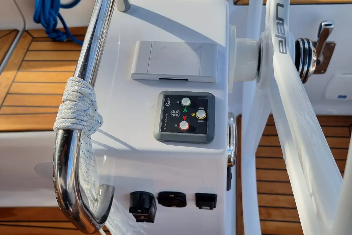 Cockpit of Linea Uno, a Elan Impression 45.1 sailboat at Zadar, Croatia