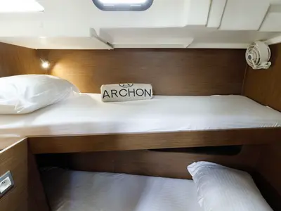 Cabin on Lupo Di Mare, a Beneteau Oceanis 51.1 sailboat at Kos, Greece