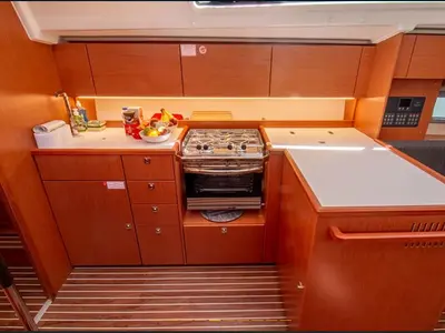 Galley of Jenny K, a Bavaria C42 sailboat at Municipal Unit of Lefkada, Greece